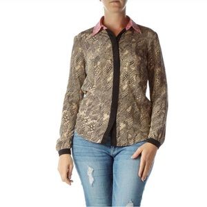 TRINA TURK Silk Button Down Shirt M